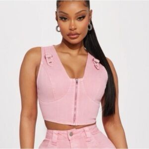 Fashion Nova Light Pink Zippered Vest